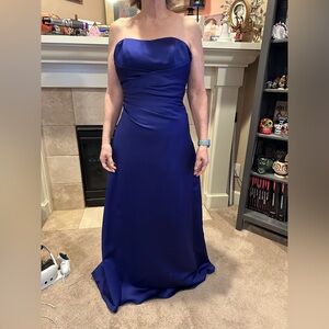 Alfred Angelo Elegant Blue Strapless Evening Gown